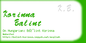 korinna balint business card